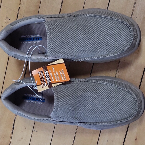 Skechers Other - Men's Sketchers Relaxed Fit Cohagen Taupe Slip On Sneakers